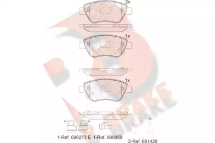 Комплект тормозных колодок R BRAKE RB1810-203