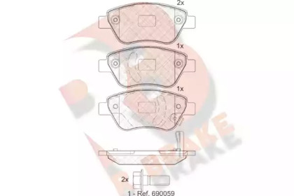 Комплект тормозных колодок R BRAKE RB1810