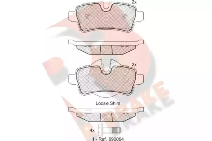 Комплект тормозных колодок R BRAKE RB1812