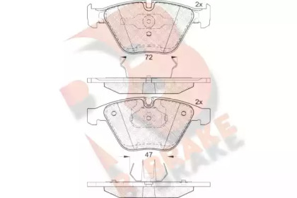 Комплект тормозных колодок R BRAKE RB1814