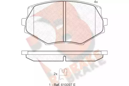 Комплект тормозных колодок R BRAKE RB1818