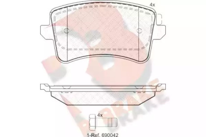 Комплект тормозных колодок R BRAKE RB1835