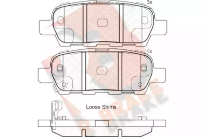 Комплект тормозных колодок R BRAKE RB1838