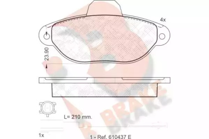 Комплект тормозных колодок R BRAKE RB1844