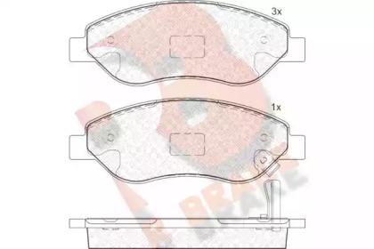 Комплект тормозных колодок R BRAKE RB1850