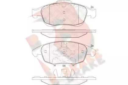 Комплект тормозных колодок R BRAKE RB1852