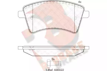 Комплект тормозных колодок R BRAKE RB1854-200