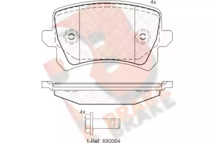 Комплект тормозных колодок R BRAKE RB1857