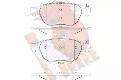 Комплект тормозных колодок R BRAKE RB1861