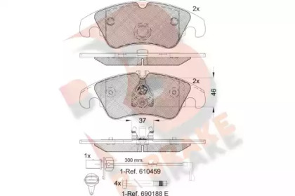 Комплект тормозных колодок R BRAKE RB1862-202