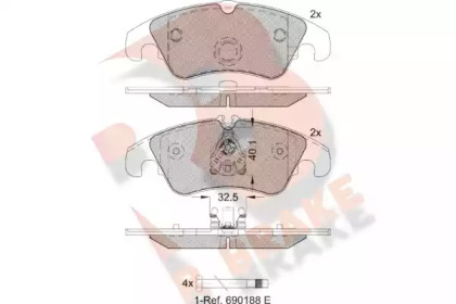 Комплект тормозных колодок R BRAKE RB1862-203