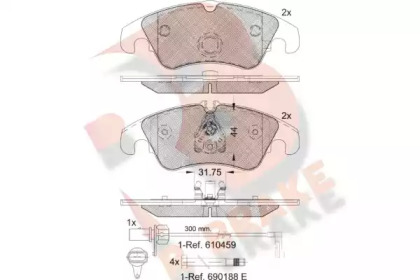 Комплект тормозных колодок R BRAKE RB1862