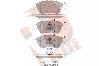 Комплект тормозных колодок R BRAKE RB1865