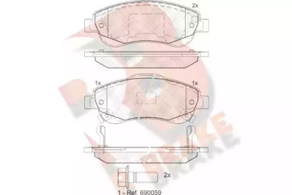 Комплект тормозных колодок R BRAKE RB1887