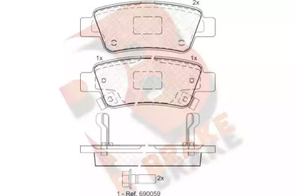 Комплект тормозных колодок R BRAKE RB1888