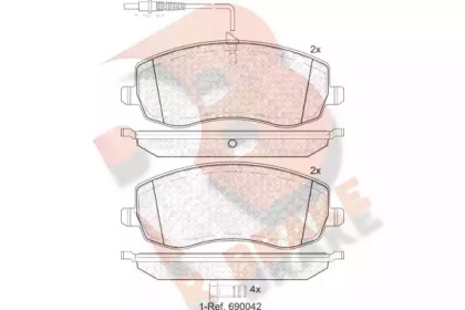 Комплект тормозных колодок R BRAKE RB1912