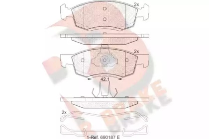 Комплект тормозных колодок R BRAKE RB1924