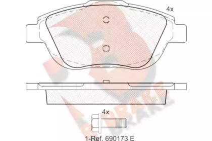 Комплект тормозных колодок R BRAKE RB1925