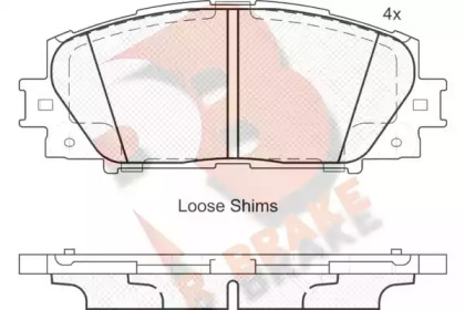 Комплект тормозных колодок R BRAKE RB1938