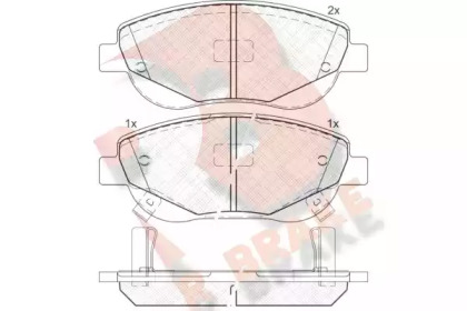 Комплект тормозных колодок R BRAKE RB1944