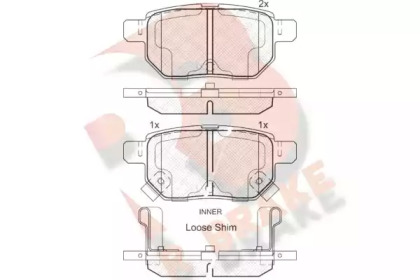 Комплект тормозных колодок R BRAKE RB1947