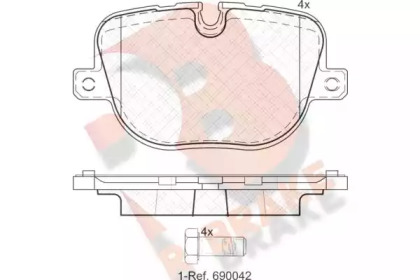 Комплект тормозных колодок R BRAKE RB1952