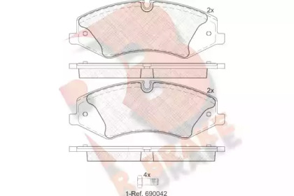 Комплект тормозных колодок R BRAKE RB1957