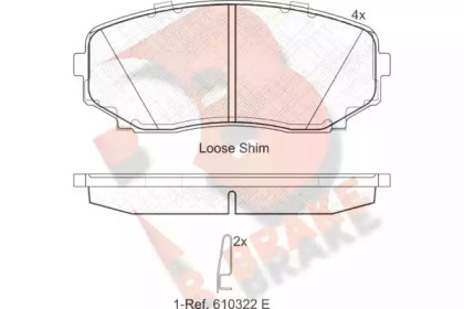 Комплект тормозных колодок R BRAKE RB1962