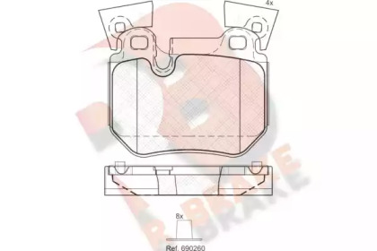 Комплект тормозных колодок R BRAKE RB1965