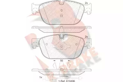 Комплект тормозных колодок R BRAKE RB1969