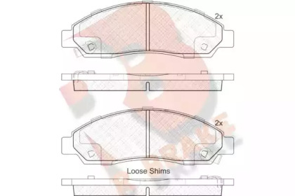 Комплект тормозных колодок R BRAKE RB1974