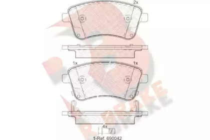 Комплект тормозных колодок R BRAKE RB1985