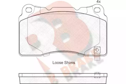 Комплект тормозных колодок R BRAKE RB1990