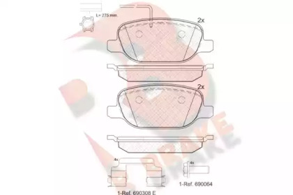 Комплект тормозных колодок R BRAKE RB1996-203