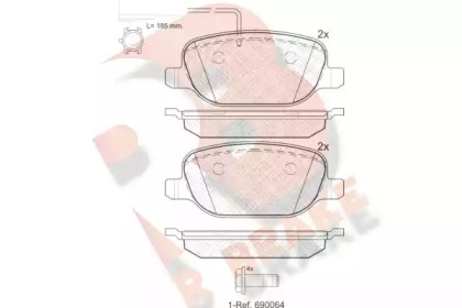 Комплект тормозных колодок R BRAKE RB1996