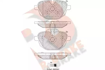 Комплект тормозных колодок, дисковый тормоз R BRAKE RB2004