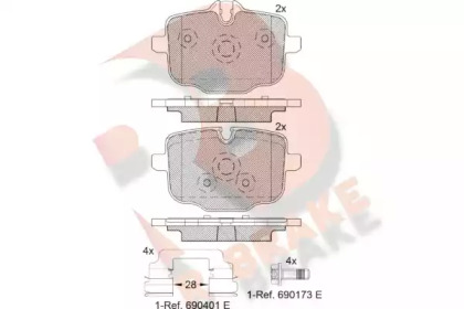 Комплект тормозных колодок R BRAKE RB2005-202