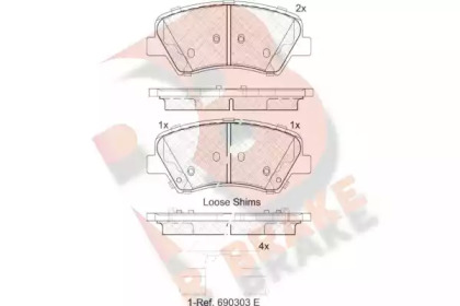 Комплект тормозных колодок R BRAKE RB2029