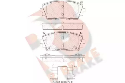 Комплект тормозных колодок R BRAKE RB2034