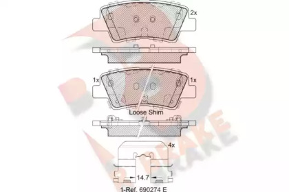 Комплект тормозных колодок R BRAKE RB2036