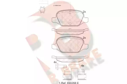 Комплект тормозных колодок R BRAKE RB2038