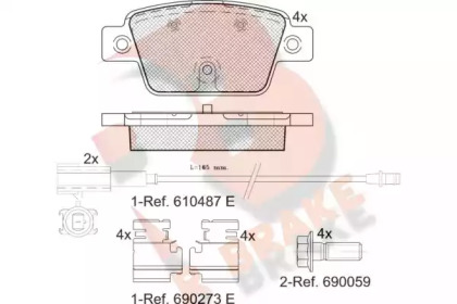 Комплект тормозных колодок R BRAKE RB2043