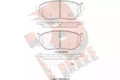 Комплект тормозных колодок R BRAKE RB2044