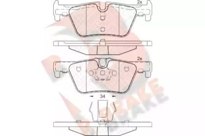 Комплект тормозных колодок R BRAKE RB2049