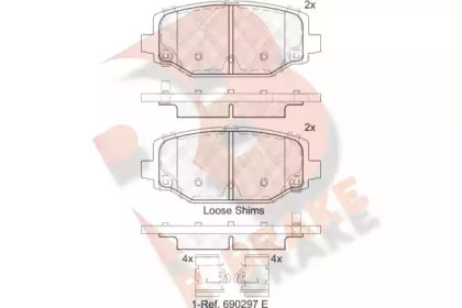 Комплект тормозных колодок R BRAKE RB2053