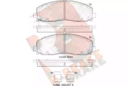 Комплект тормозных колодок R BRAKE RB2054