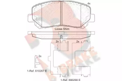 Комплект тормозных колодок R BRAKE RB2055