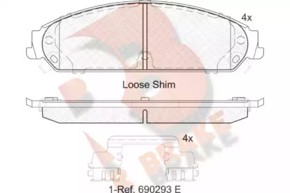 Комплект тормозных колодок R BRAKE RB2068