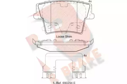 Комплект тормозных колодок R BRAKE RB2069