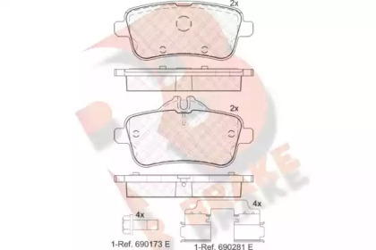 Комплект тормозных колодок R BRAKE RB2072-066